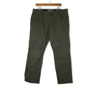 Wrangler Riggs Workwear Utility Pants Mens 40x30 Army OD Green Stretch Straight